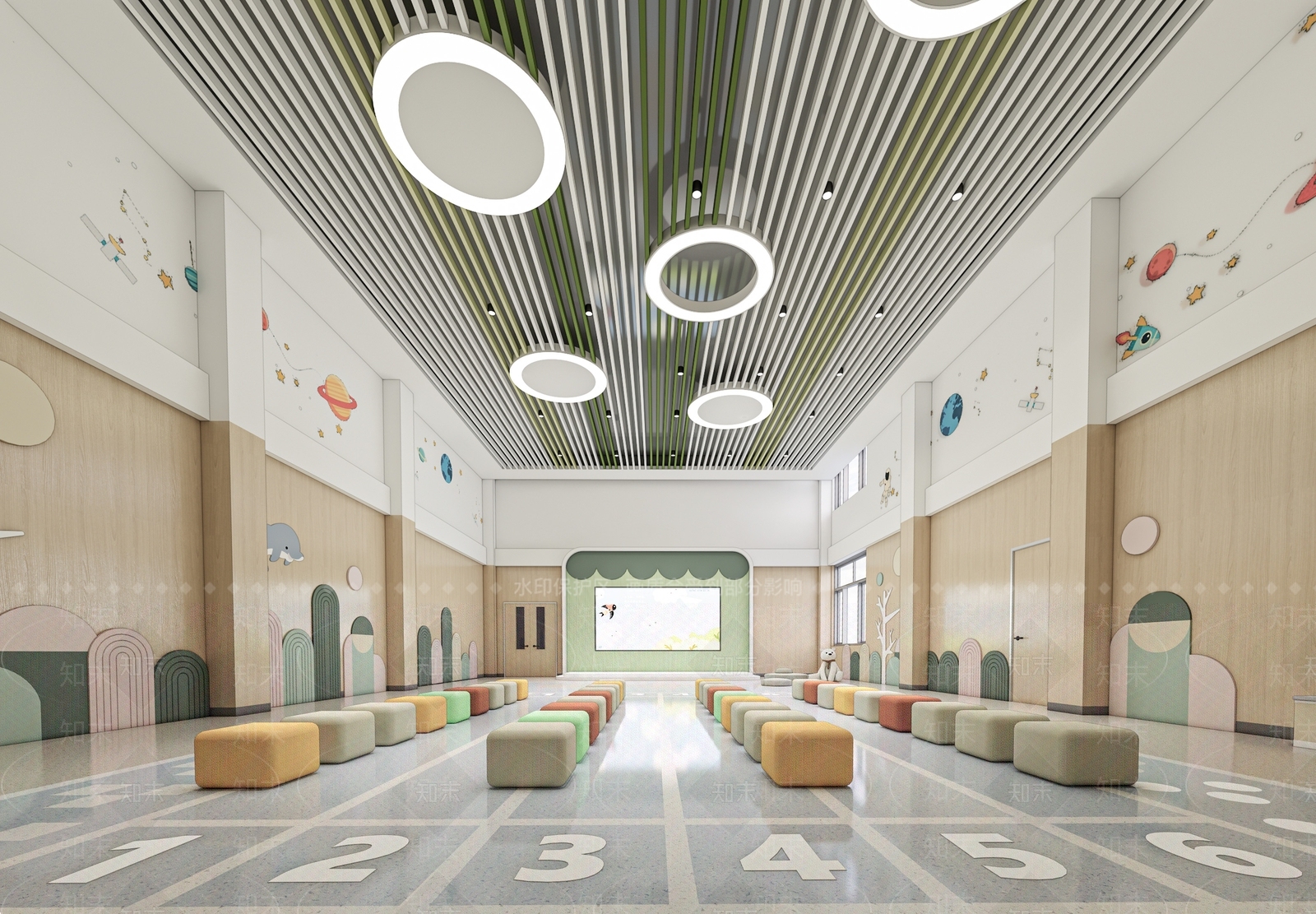 现代幼儿园内部SU模型下载【ID:1200865566】