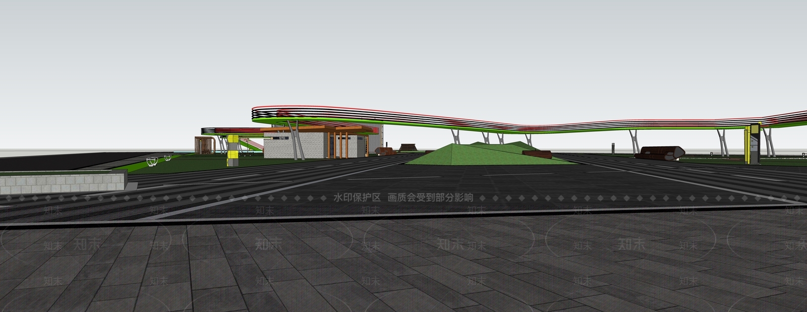 现代景观公园SU模型下载【ID:1200866252】