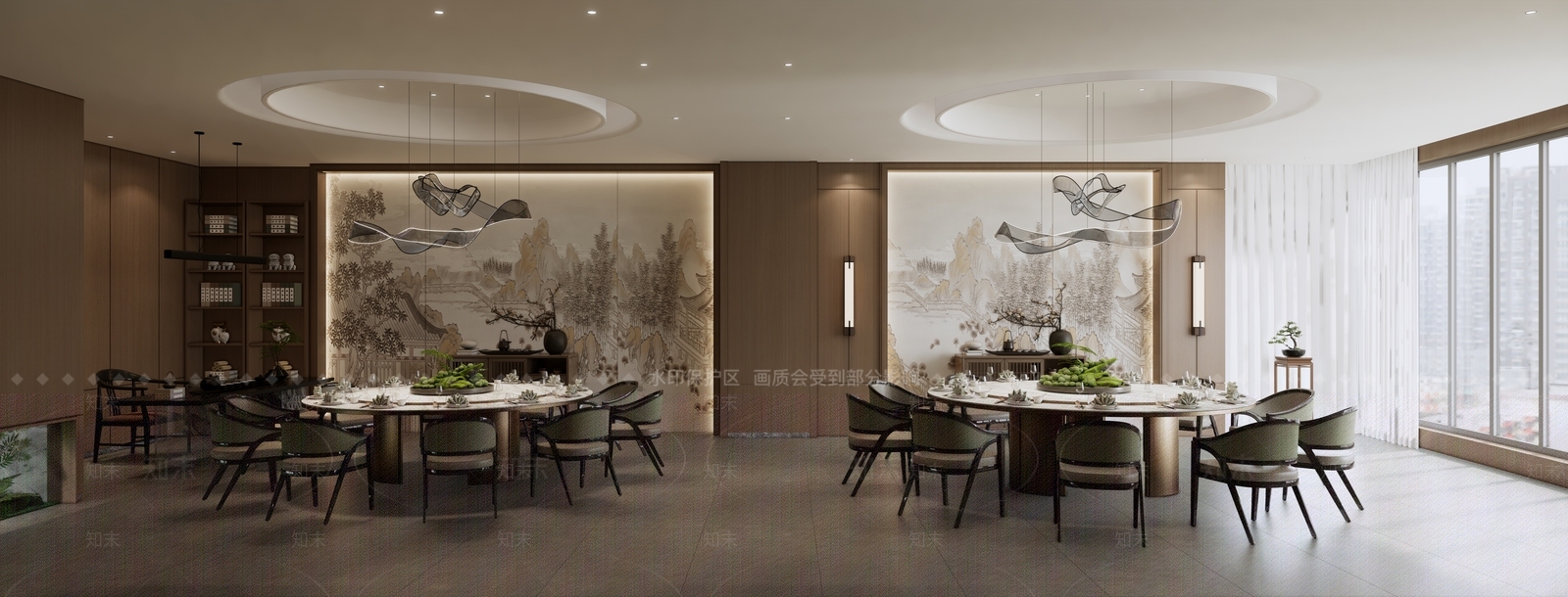 新中式中古包厢SU模型下载【ID:1200867862】