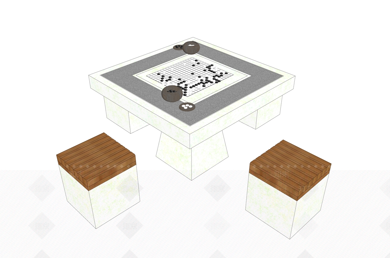 现代棋牌室SU模型下载【ID:1200867749】