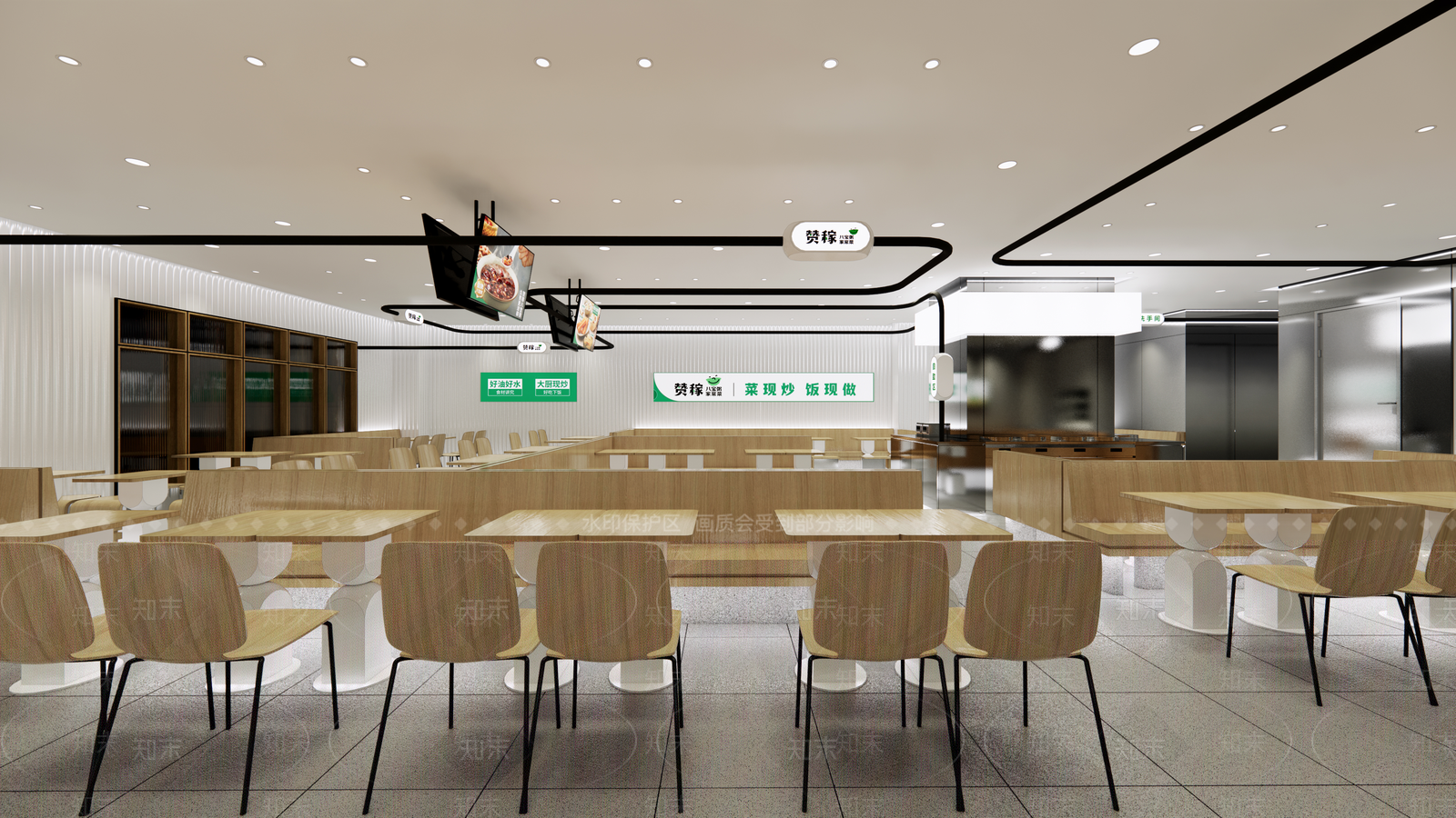 现代简约快餐店SU模型下载【ID:1200867924】