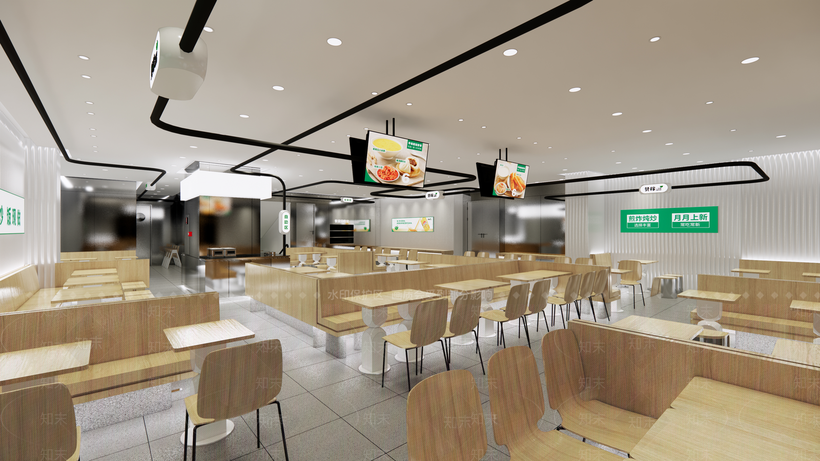现代简约快餐店SU模型下载【ID:1200867924】