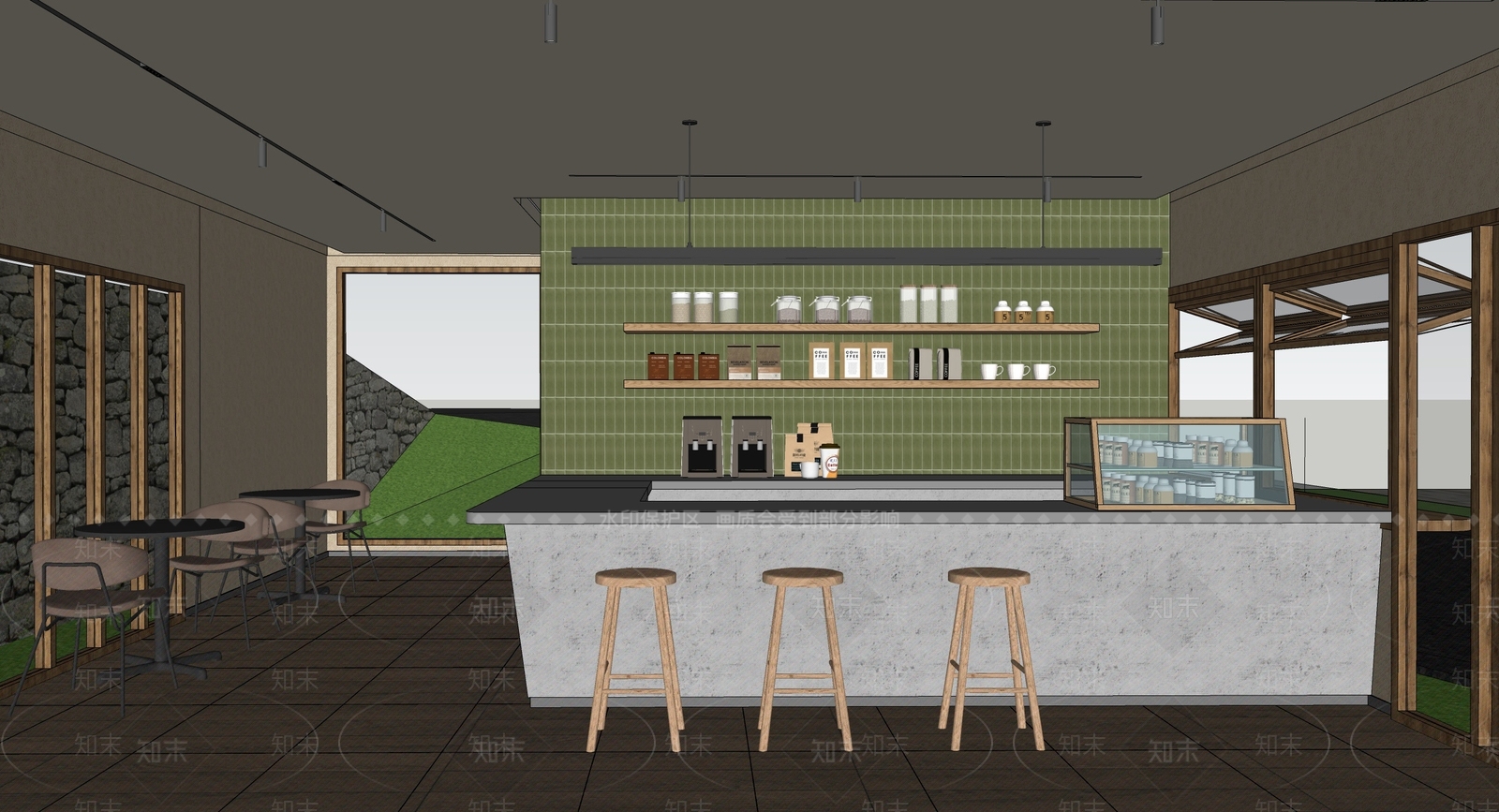 现代奶茶店SU模型下载【ID:1200868937】
