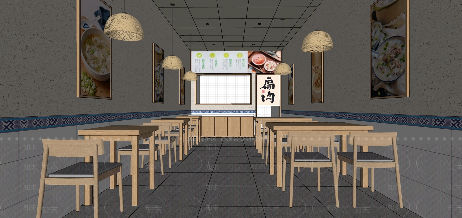 现代快餐店SU模型下载【ID:1200869076】