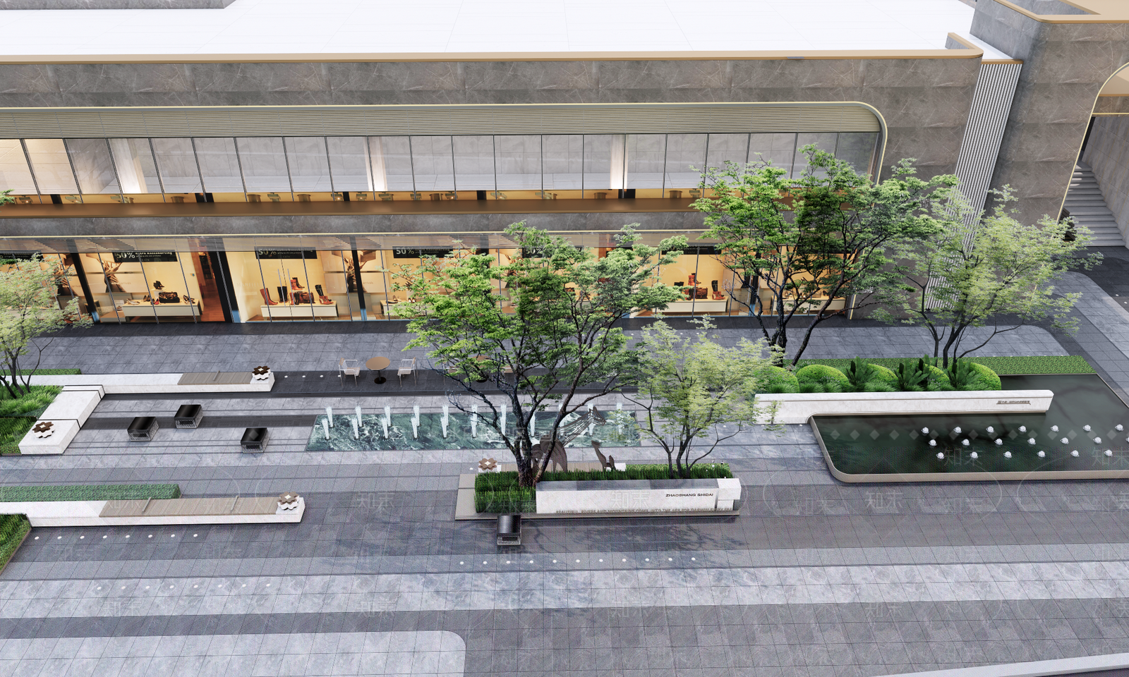 现代广场景观SU模型下载【ID:1200869924】