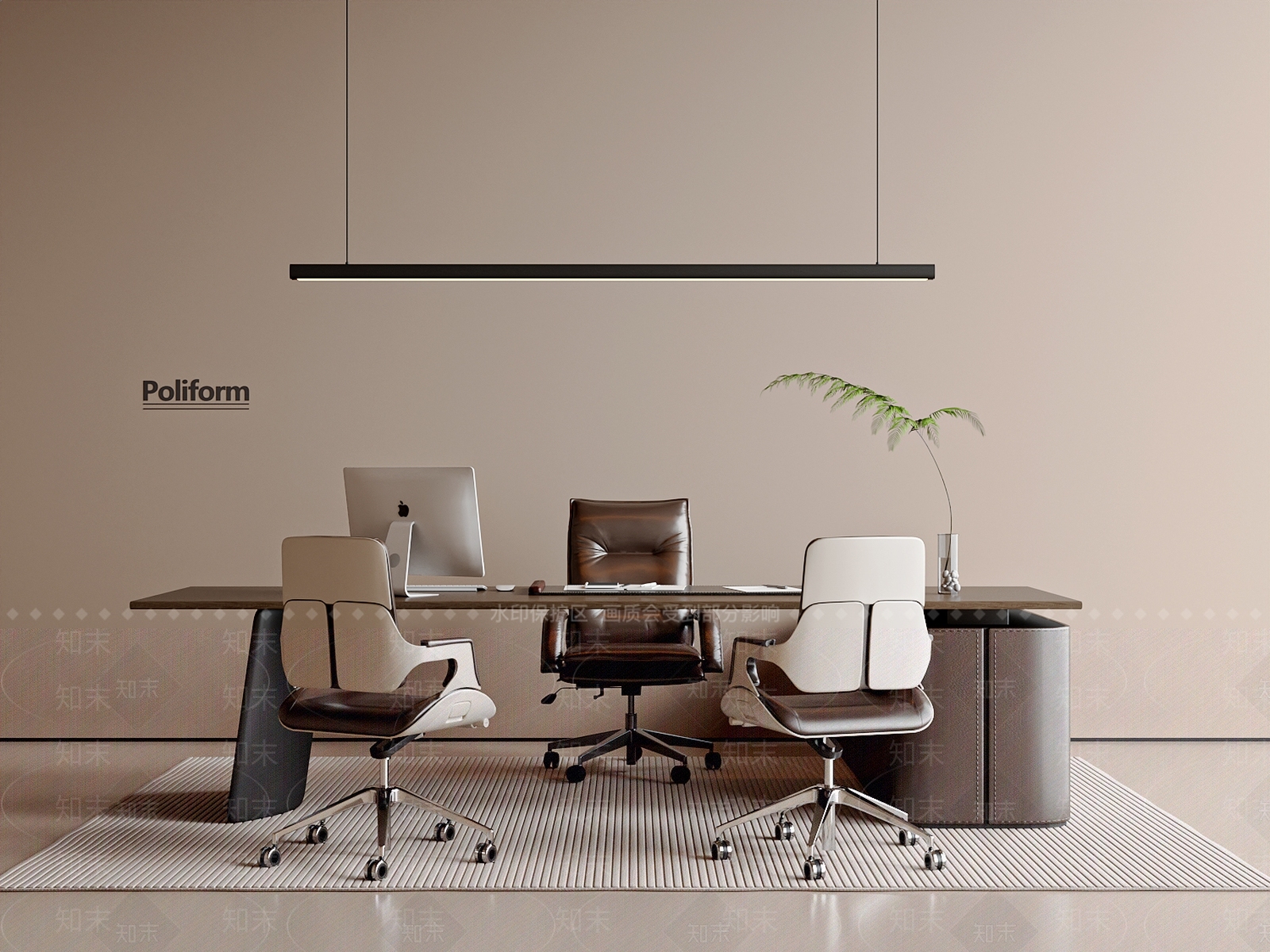 现代办公桌椅3D模型下载【ID:1200871889】