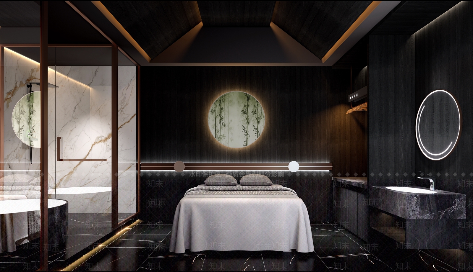 现代新中式足浴店3D模型下载【ID:1200873683】