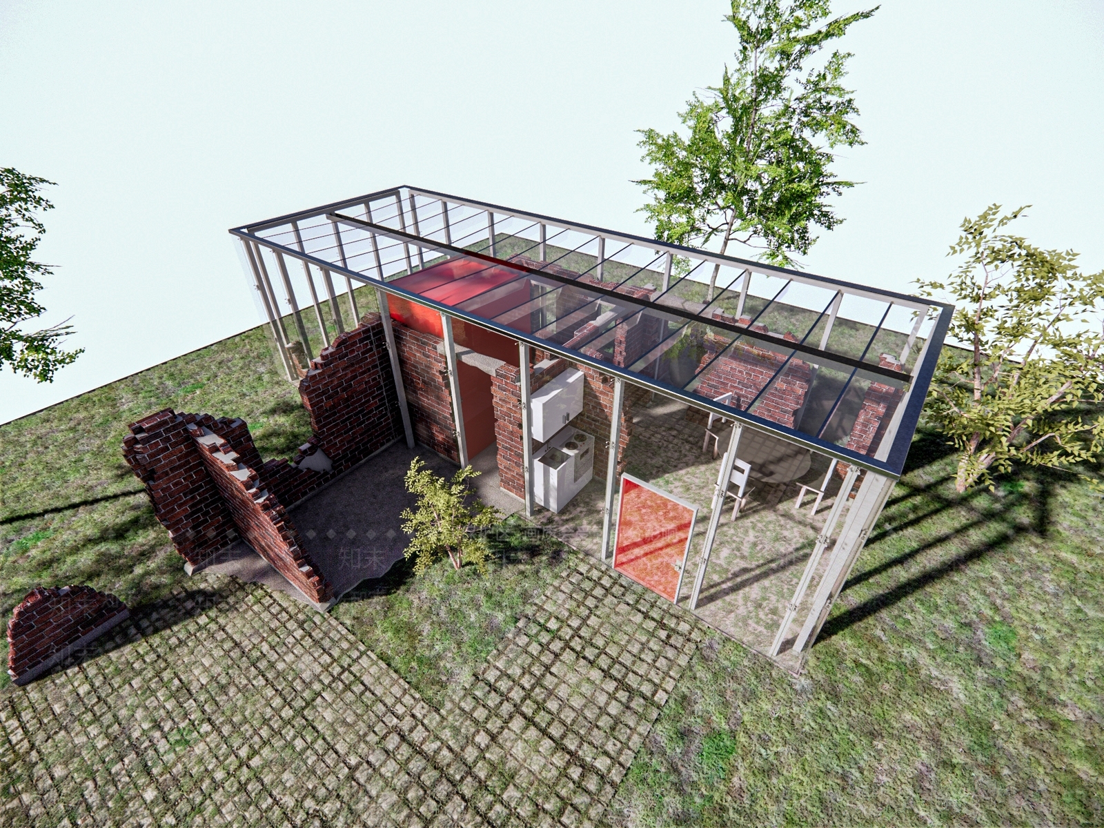 现代其他景观小建筑SU模型下载【ID:1200874159】