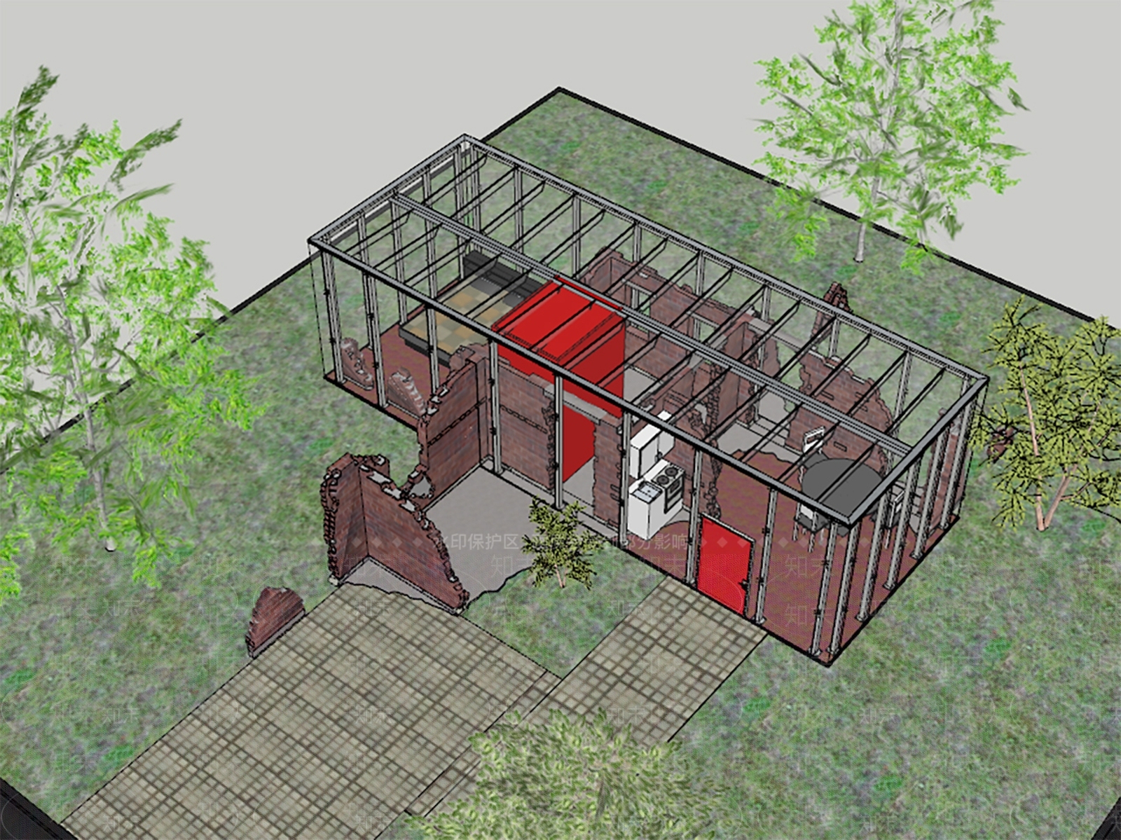现代其他景观小建筑SU模型下载【ID:1200874159】