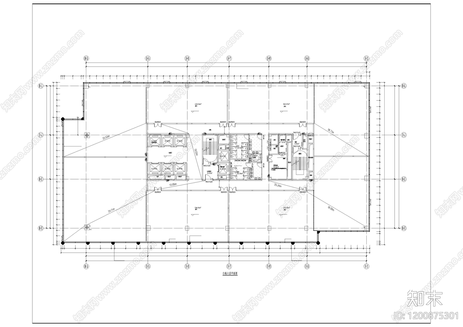 现代办公楼建筑cad施工图下载【ID:1200875301】