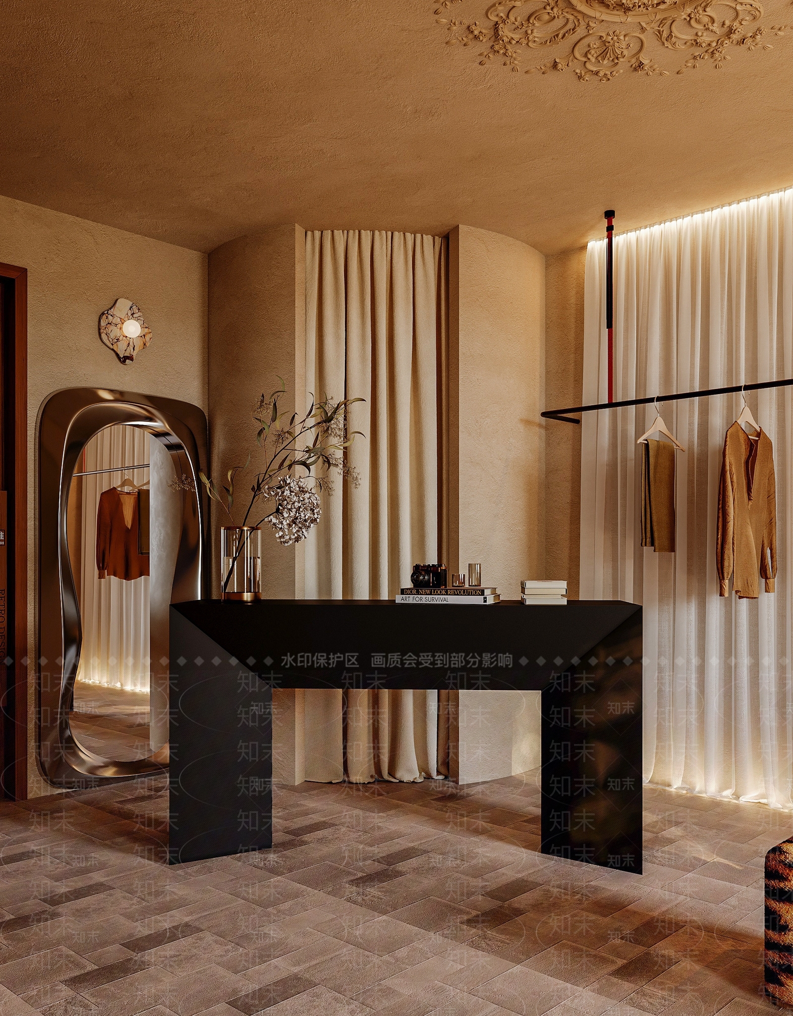 法式复古服装店3D模型下载【ID:1200875387】