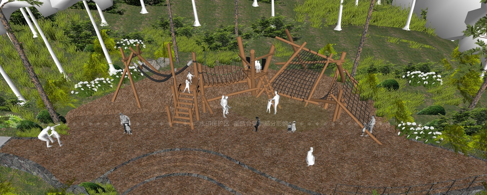 现代景观公园SU模型下载【ID:1200876384】