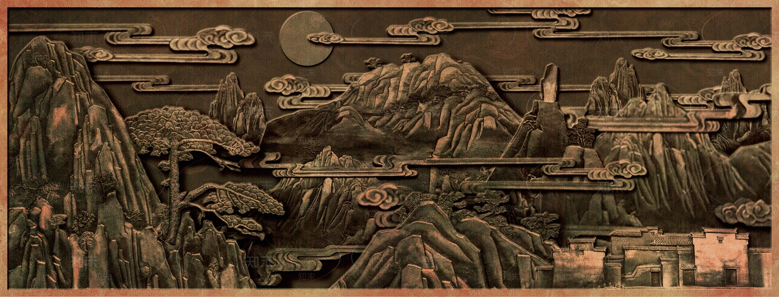 中式金属浮雕贴图下载【ID:1200877694】