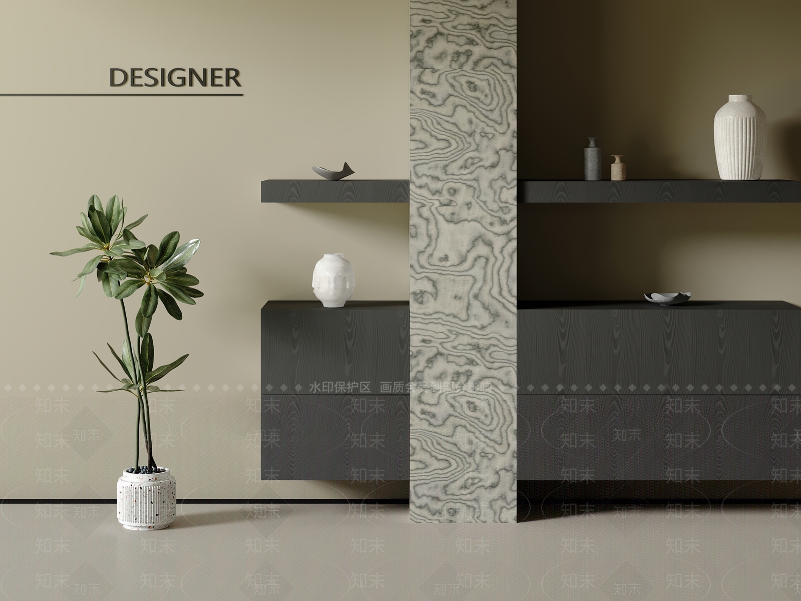 现代意式餐边柜3D模型下载【ID:1200877700】