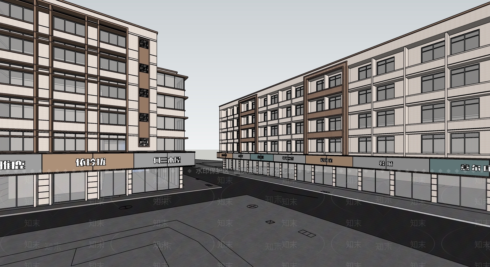 现代多层住宅SU模型下载【ID:1200878164】