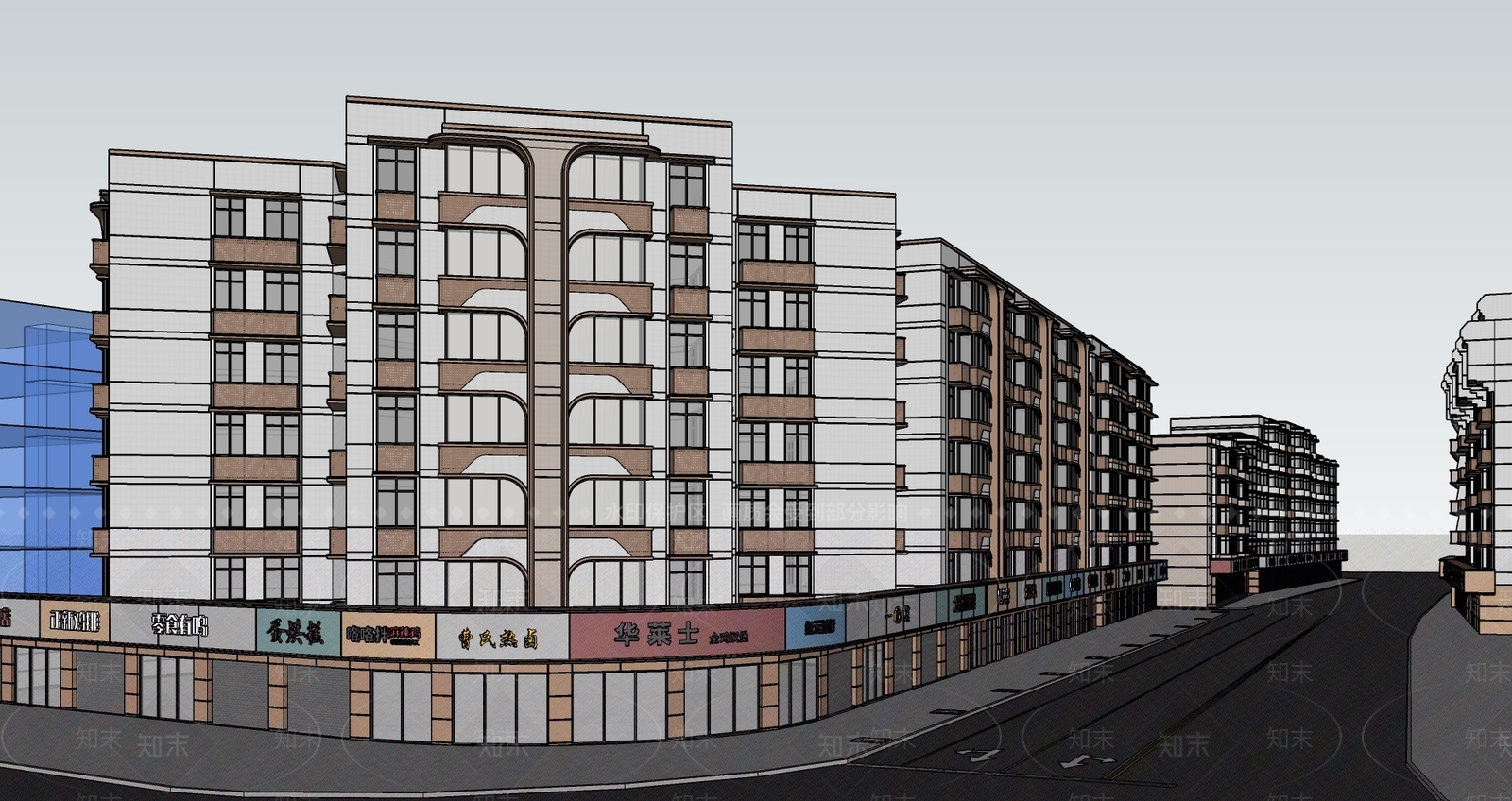 现代多层住宅SU模型下载【ID:1200878306】