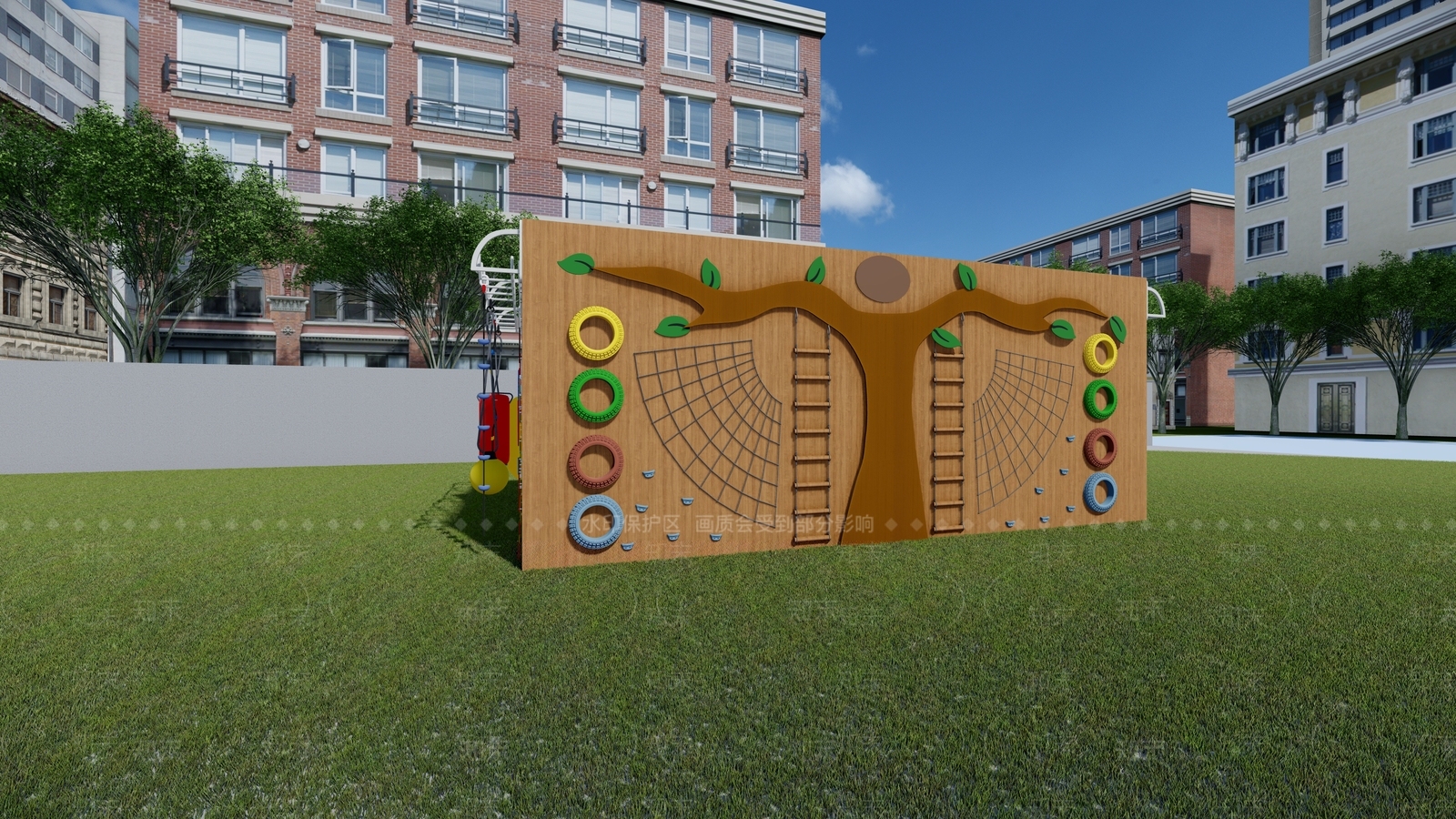 现代中式幼儿园3D模型下载【ID:1200880651】