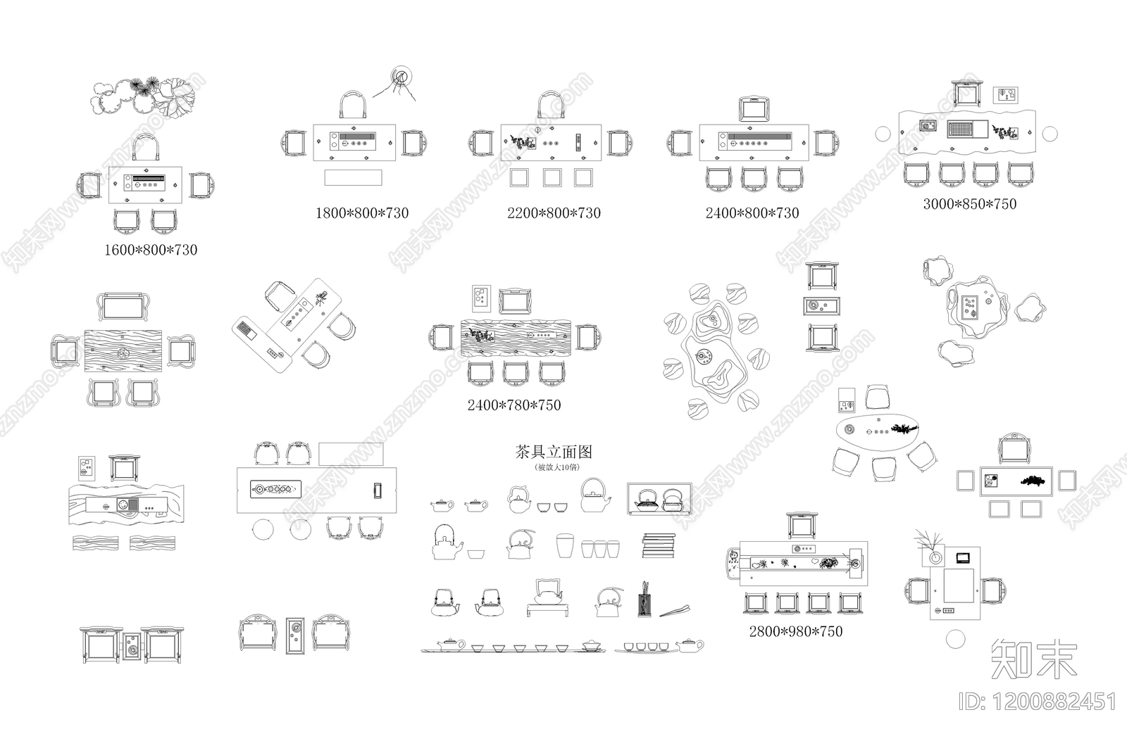现代中式家具图库施工图下载【ID:1200882451】