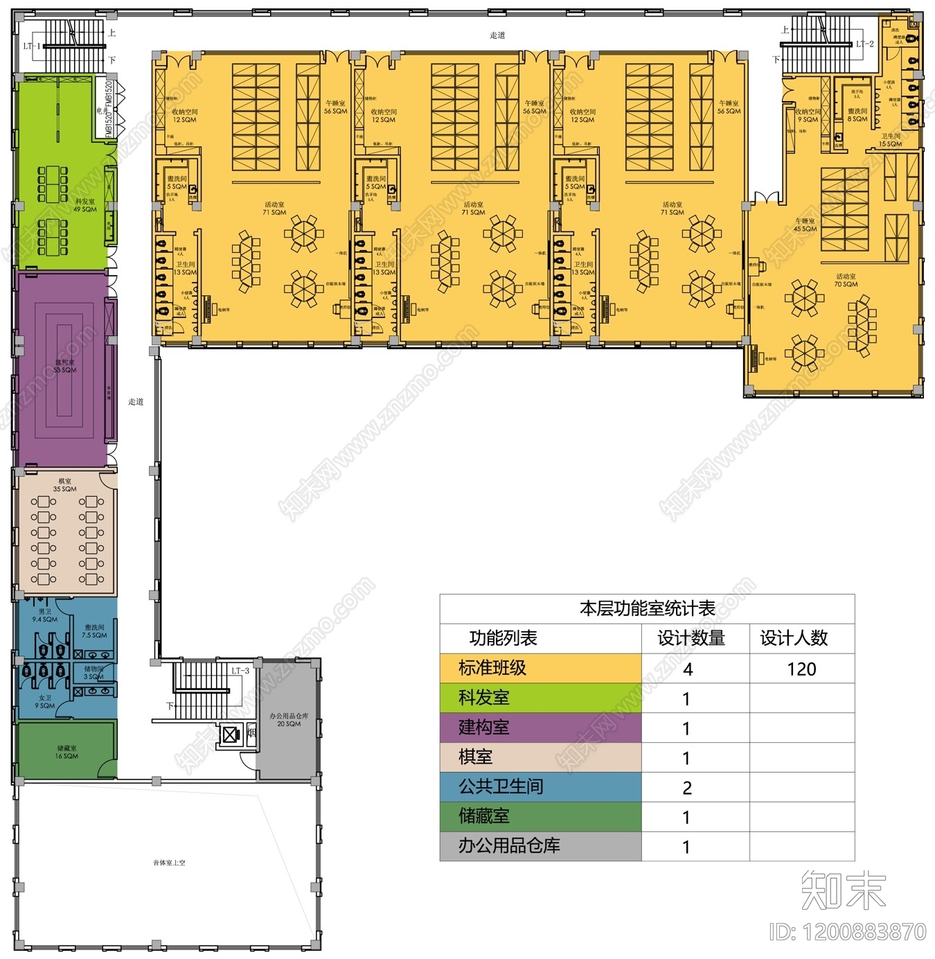 现代幼儿园cad施工图下载【ID:1200883870】