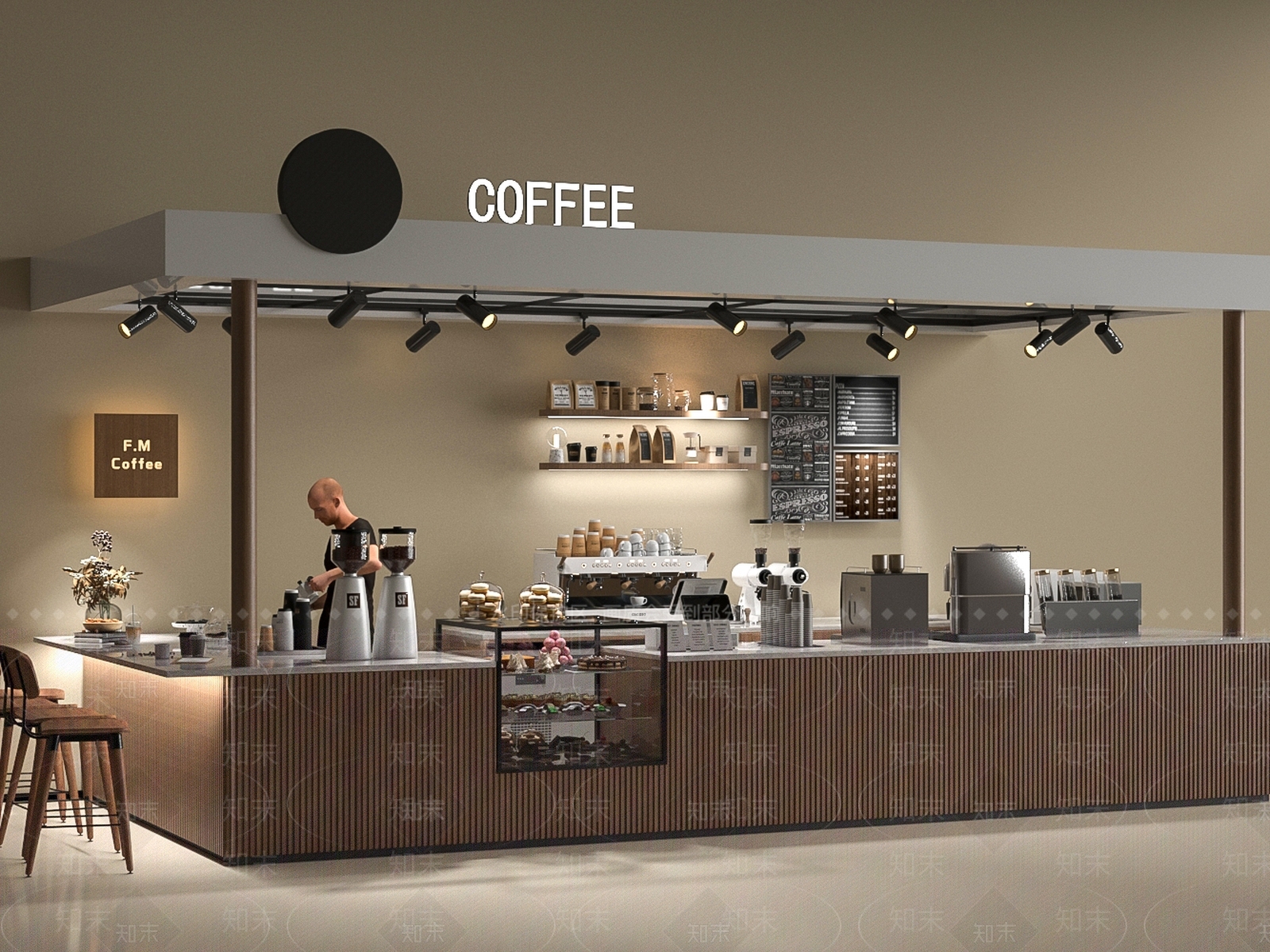 现代咖啡厅3D模型下载【ID:1200883732】
