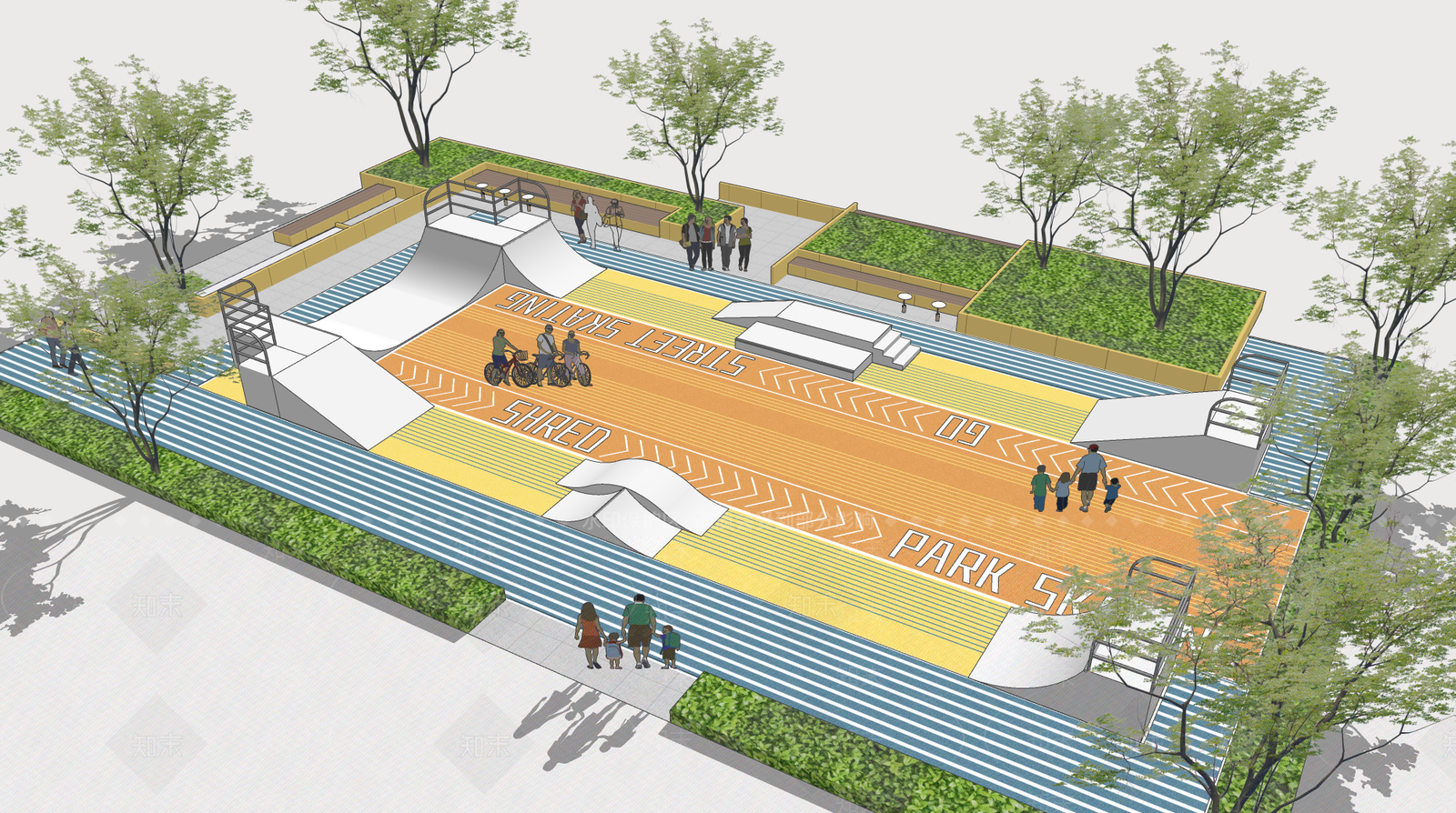 现代体育公园SU模型下载【ID:1200884061】