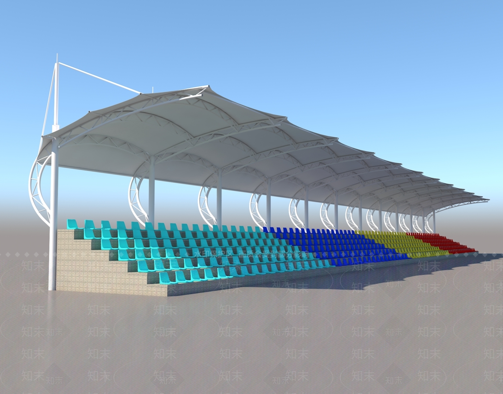 现代遮阳棚3D模型下载【ID:1200885536】