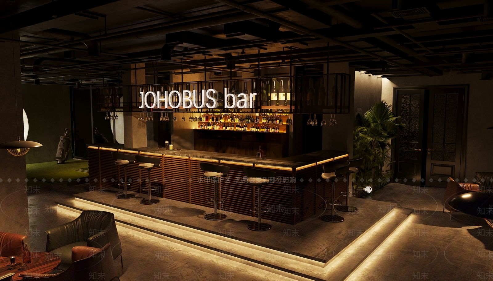 现代轻奢酒吧3D模型下载【ID:1200886326】