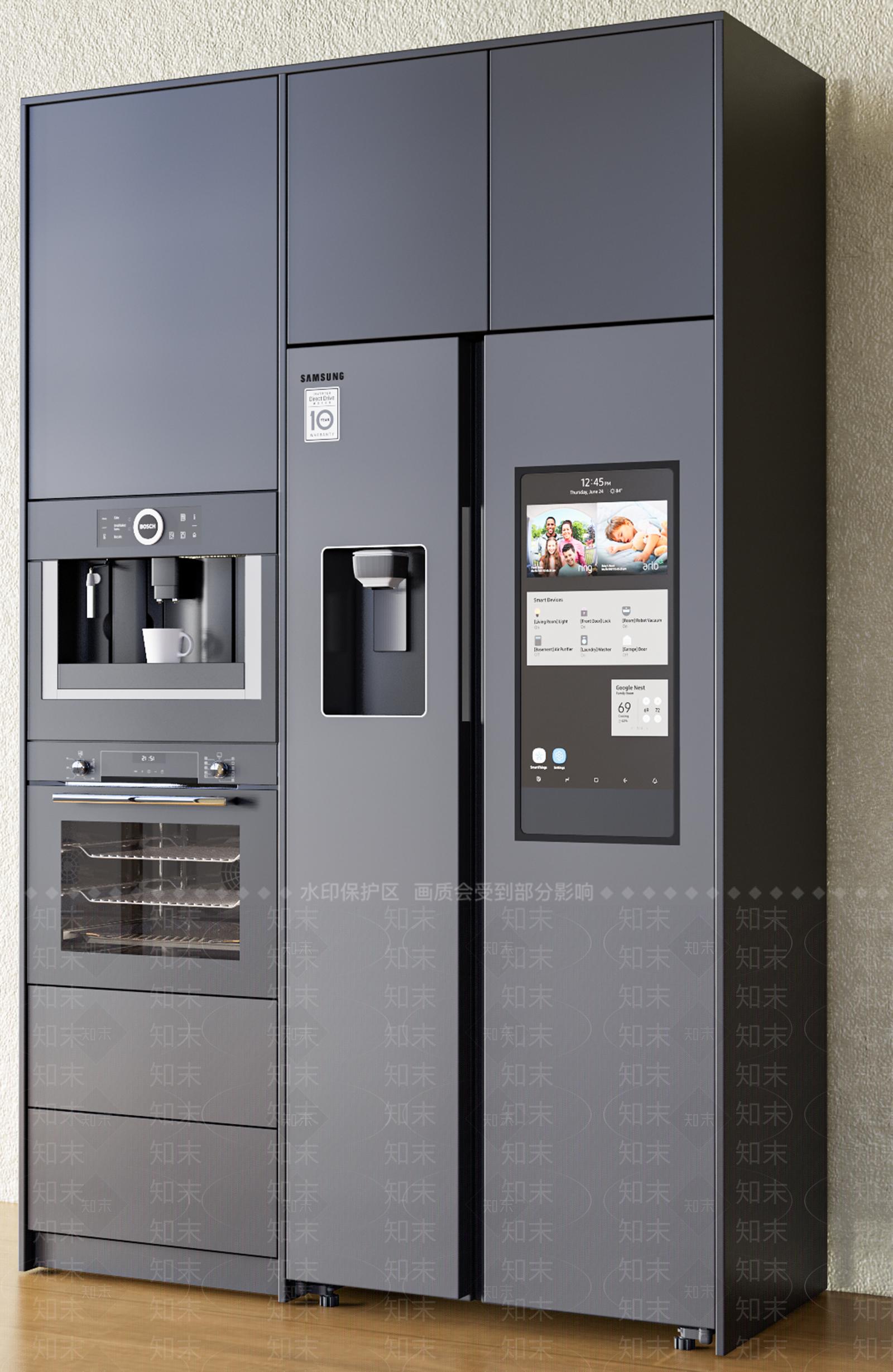 现代轻奢冰箱柜3D模型下载【ID:1200886578】