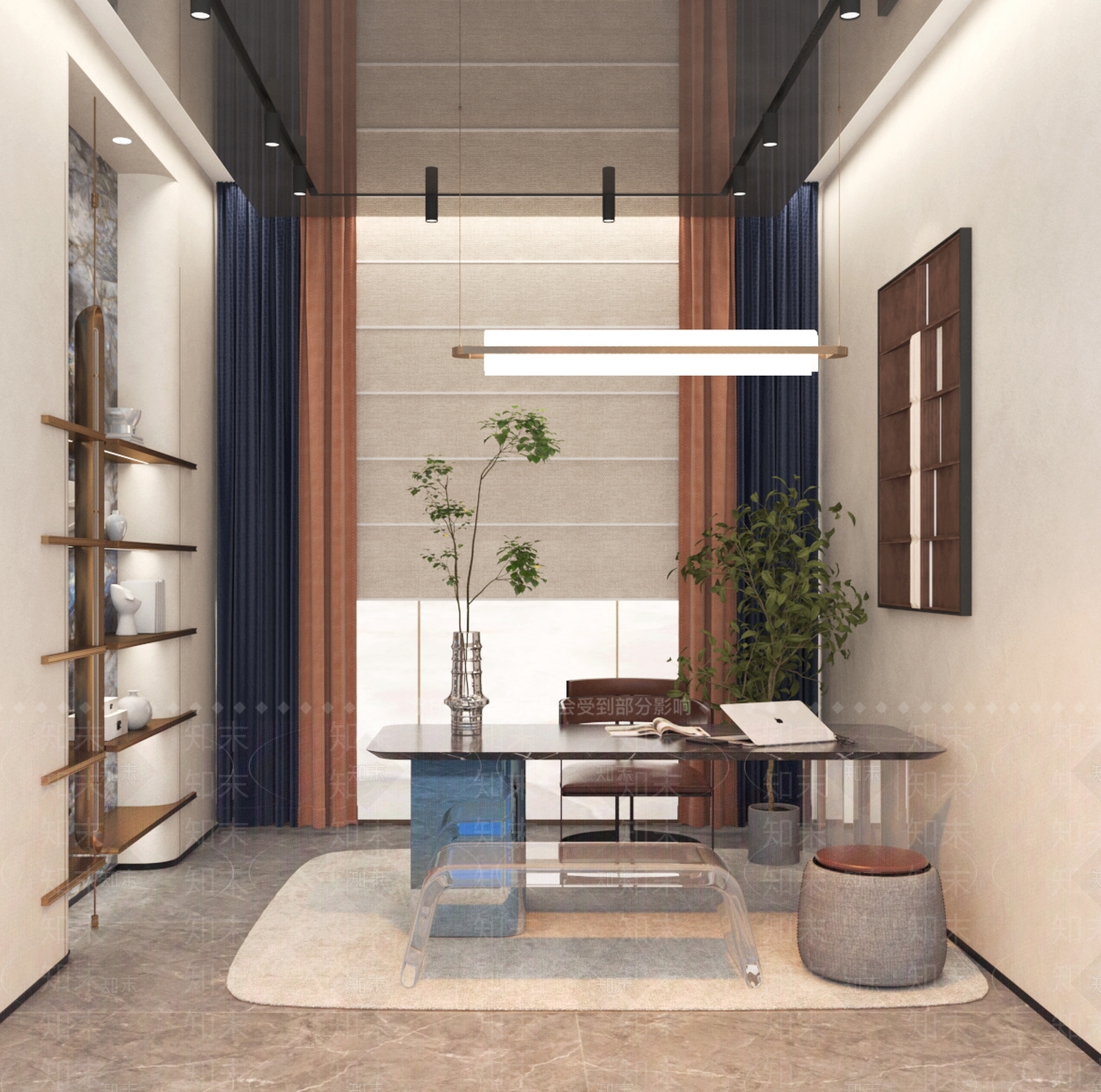 现代轻奢书房3D模型下载【ID:1200887982】