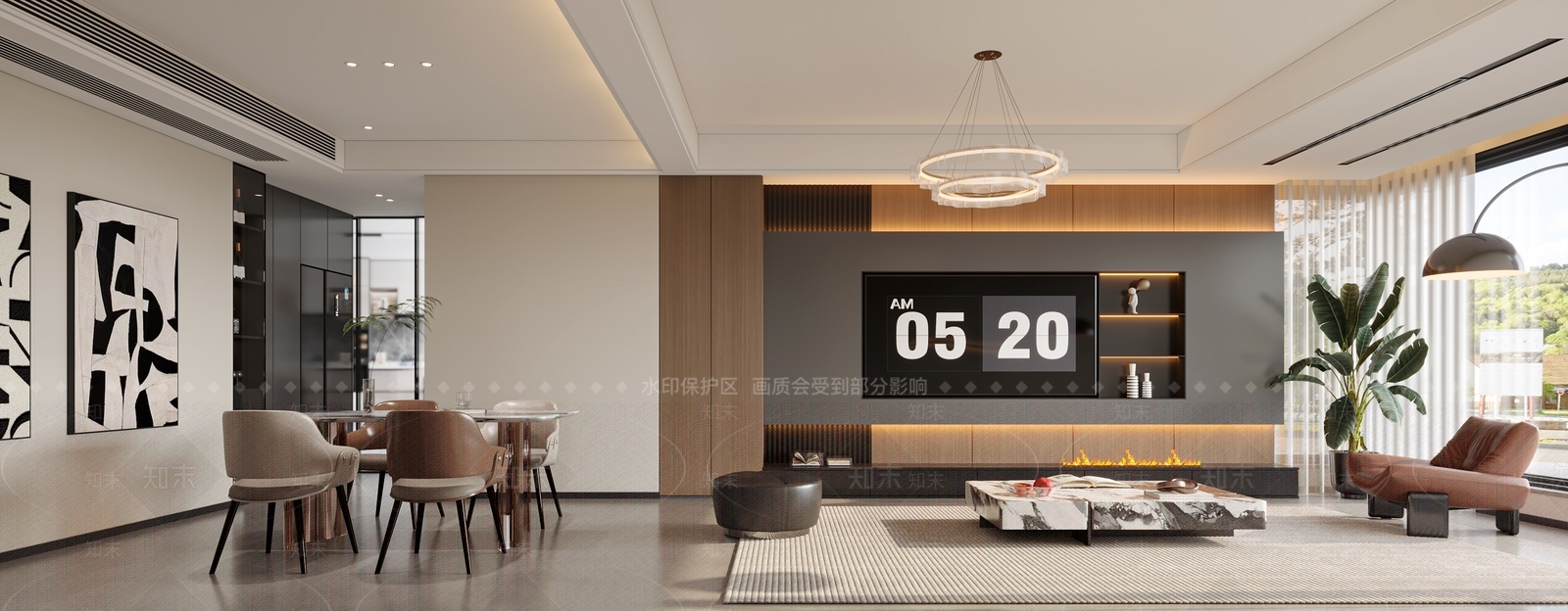 现代民宿大厅3D模型下载【ID:1215189506】