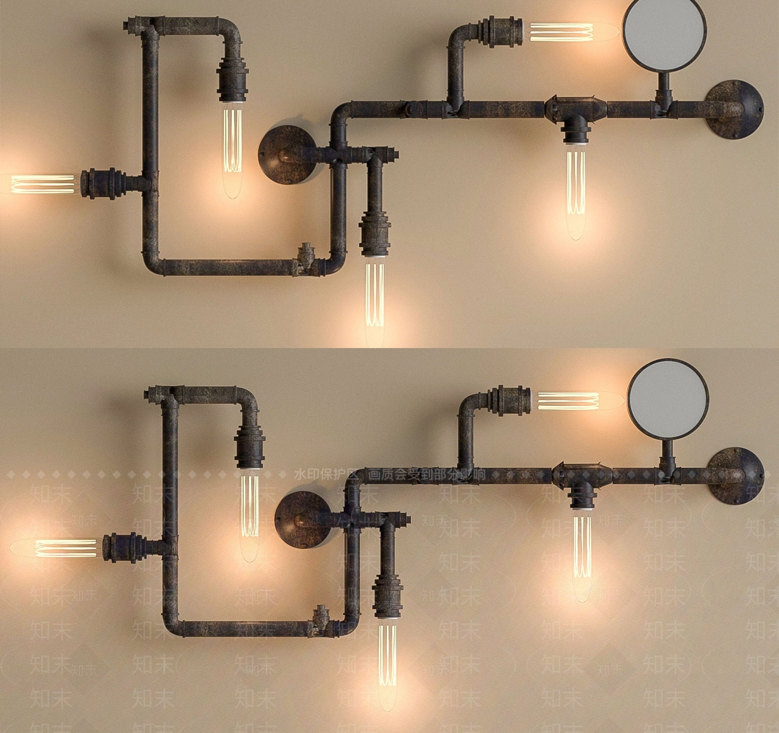 工业壁灯3D模型下载【ID:1200888480】
