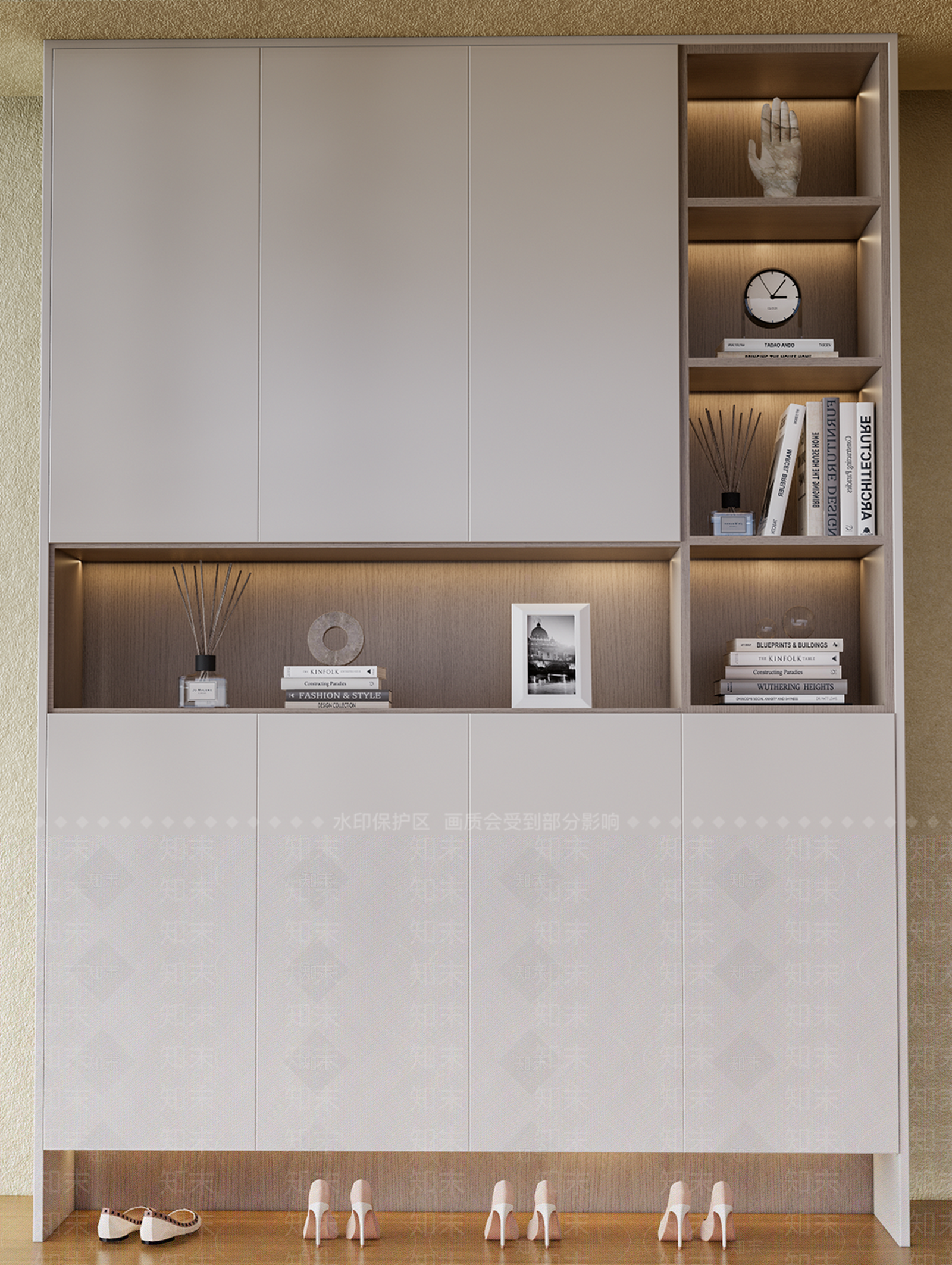 现代轻奢鞋柜3D模型下载【ID:1200888867】