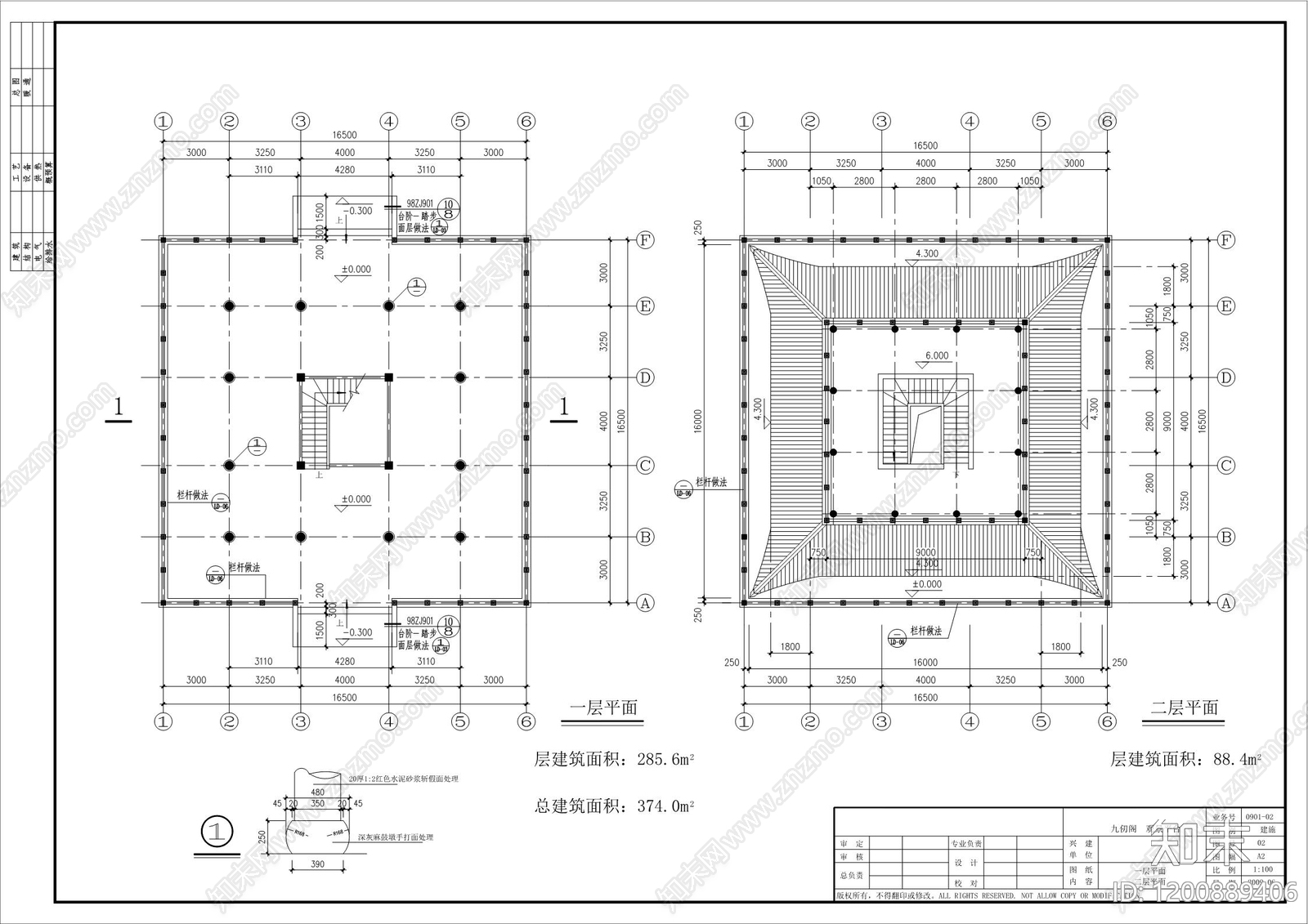 仿古建筑cad施工图下载【ID:1200889406】