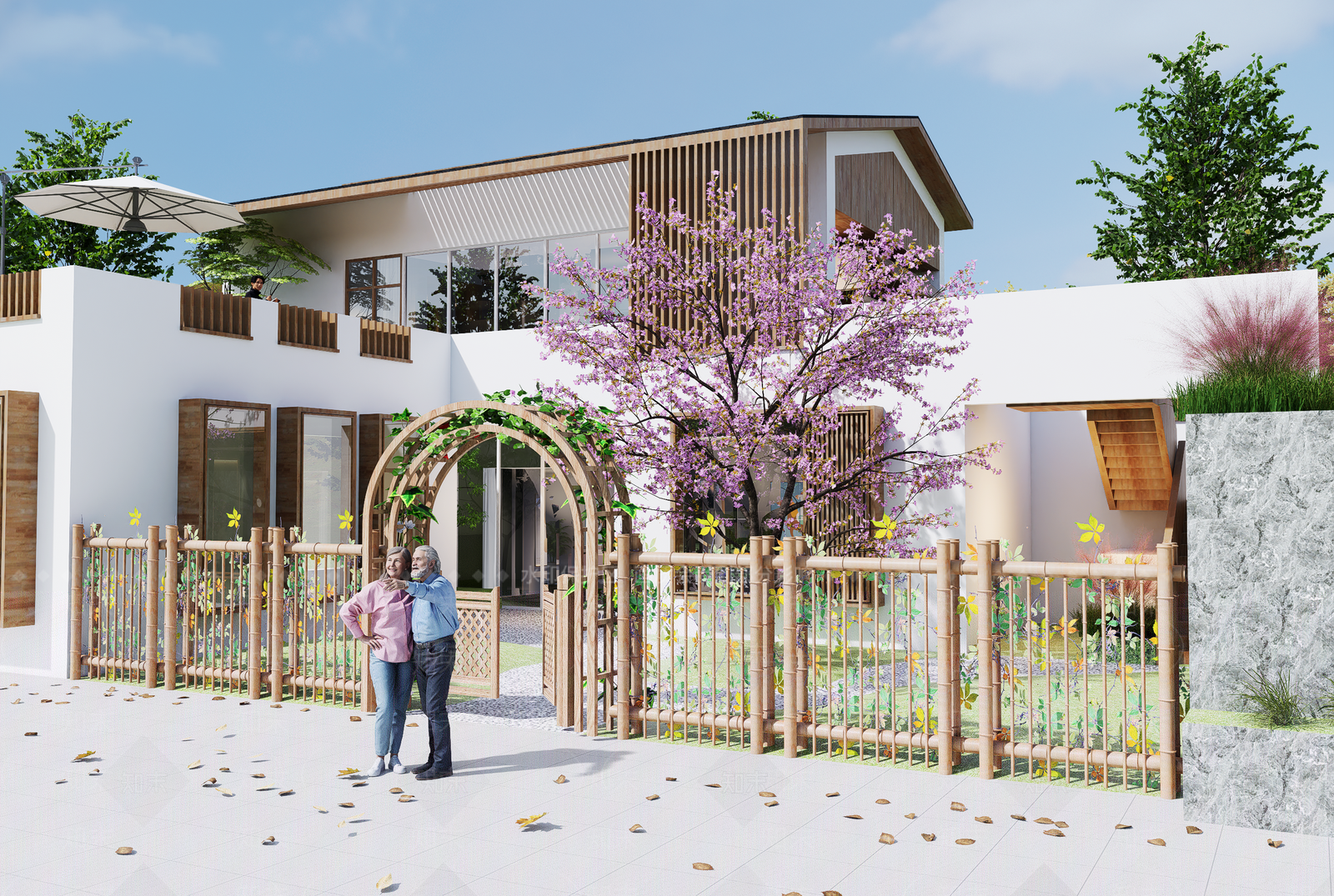 现代新中式小公建SU模型下载【ID:1200891942】