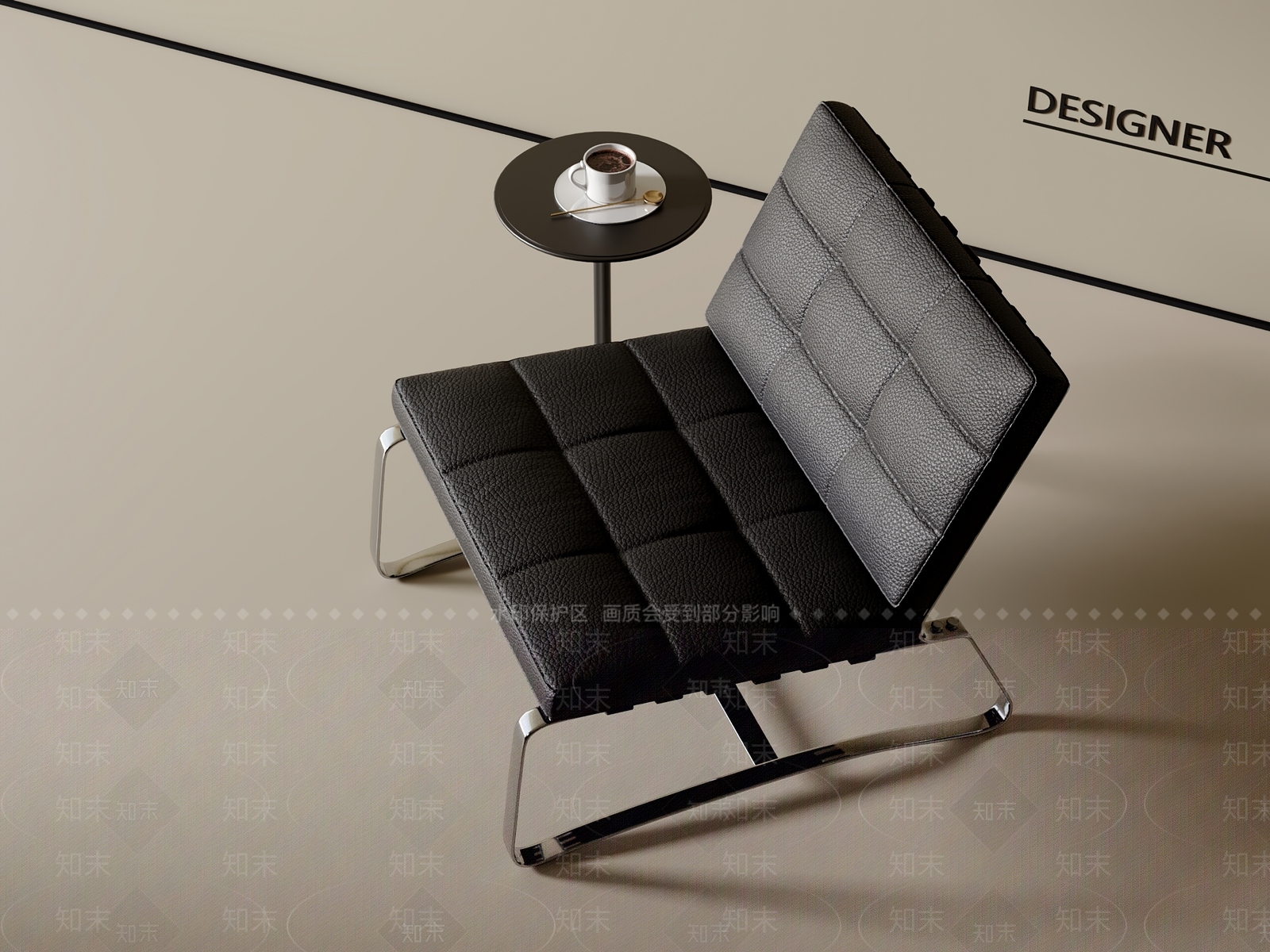 现代意式休闲椅3D模型下载【ID:1200895624】