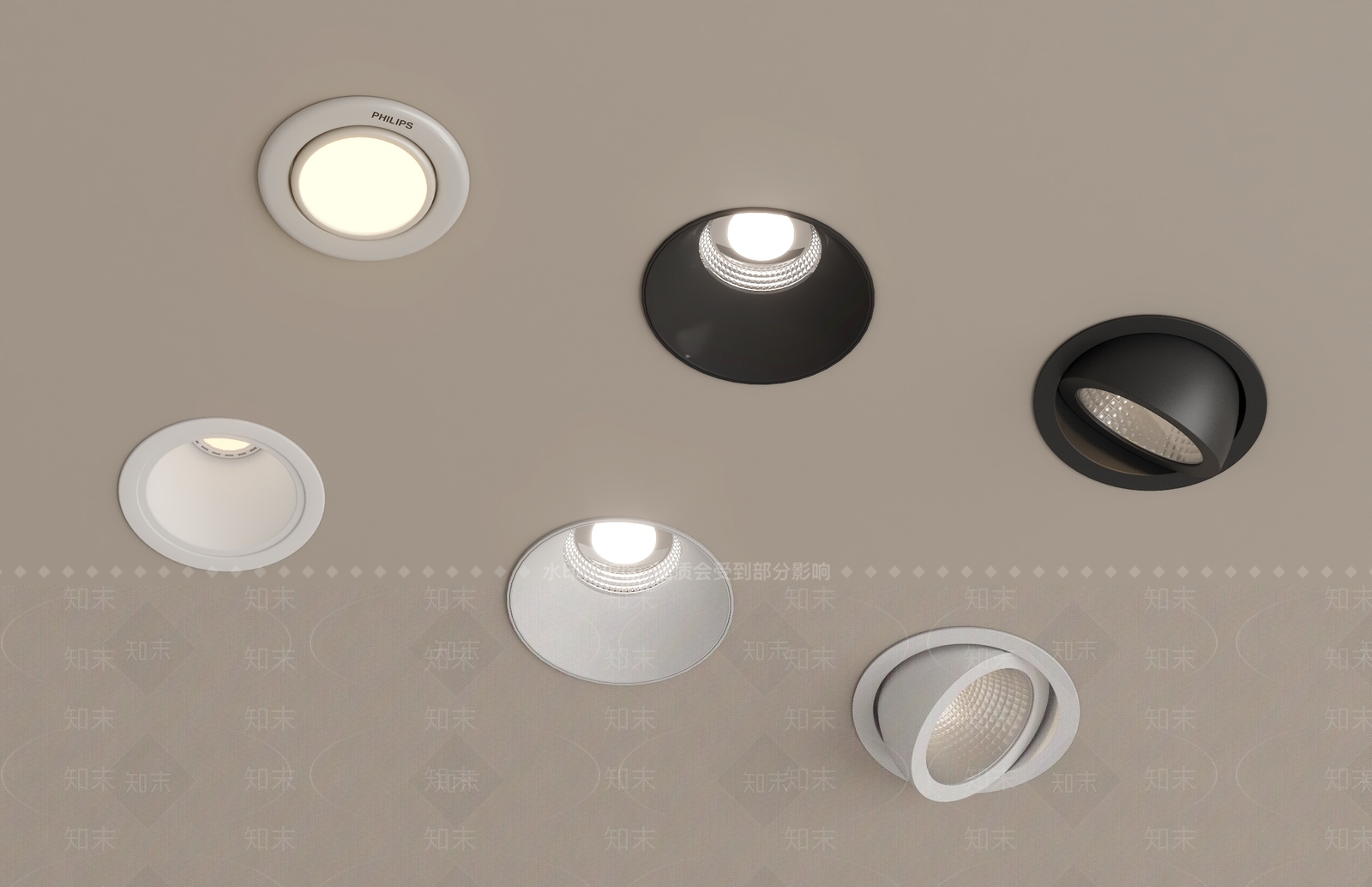 现代极简筒灯射灯组合3D模型下载【ID:1200897885】