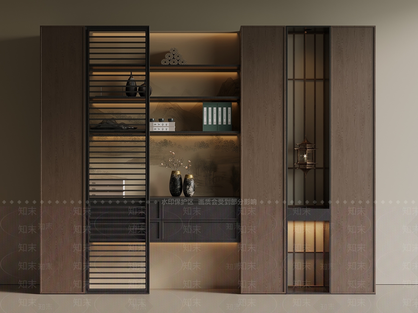 中古意式书柜3D模型下载【ID:1200898294】