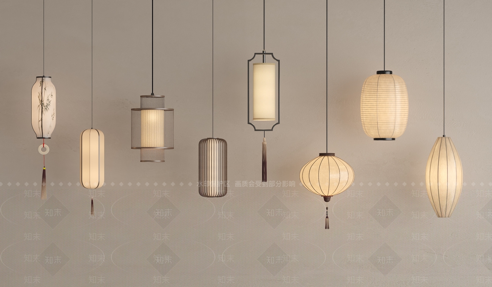 新中式中式小吊灯3D模型下载【ID:1200899672】