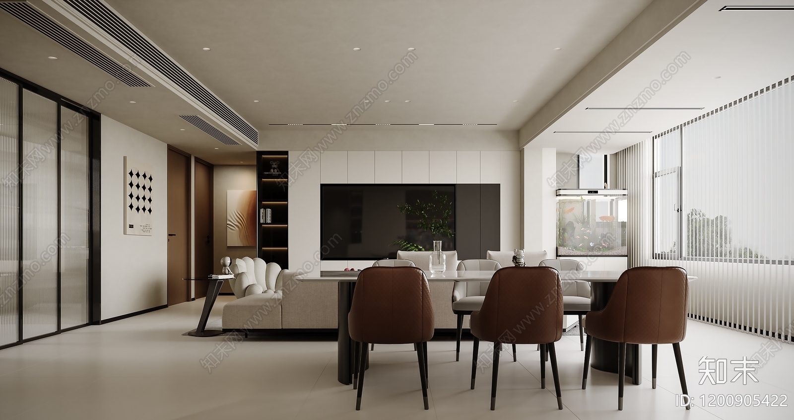 现代客餐厅3D模型下载【ID:1221480660】