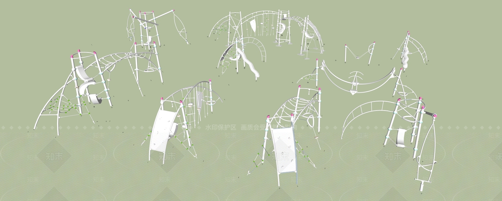 现代轻奢儿童游乐空间SU模型下载【ID:1200906167】