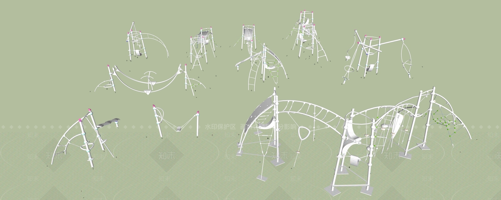 现代轻奢儿童游乐空间SU模型下载【ID:1200906167】
