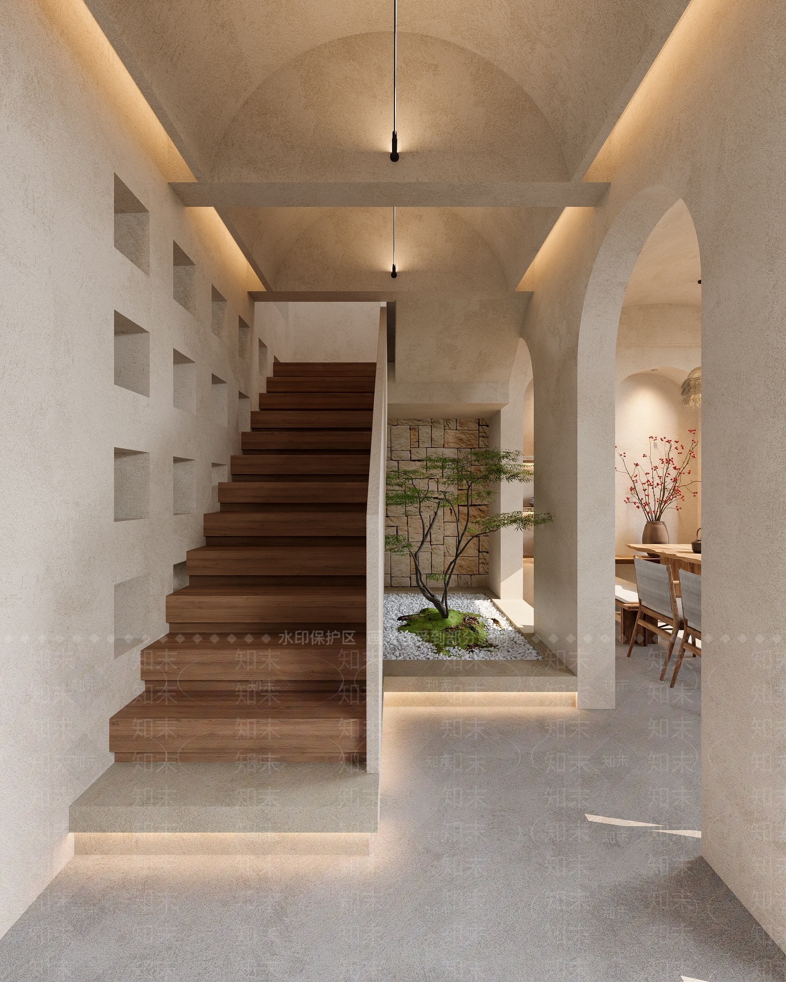 侘寂中古楼梯间3D模型下载【ID:1200911669】