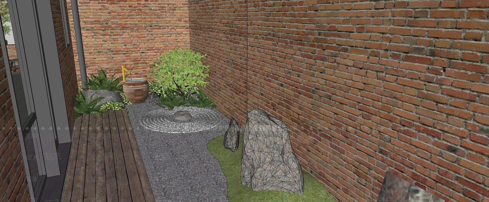 现代庭院小品SU模型下载【ID:1200912347】