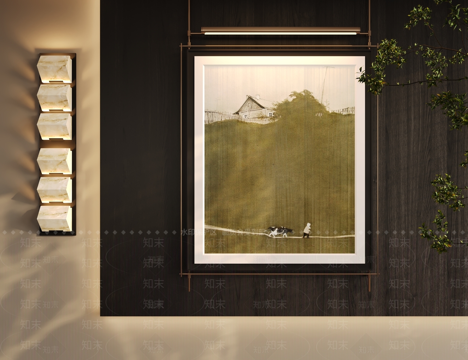 现代极简挂画3D模型下载【ID:1200913993】