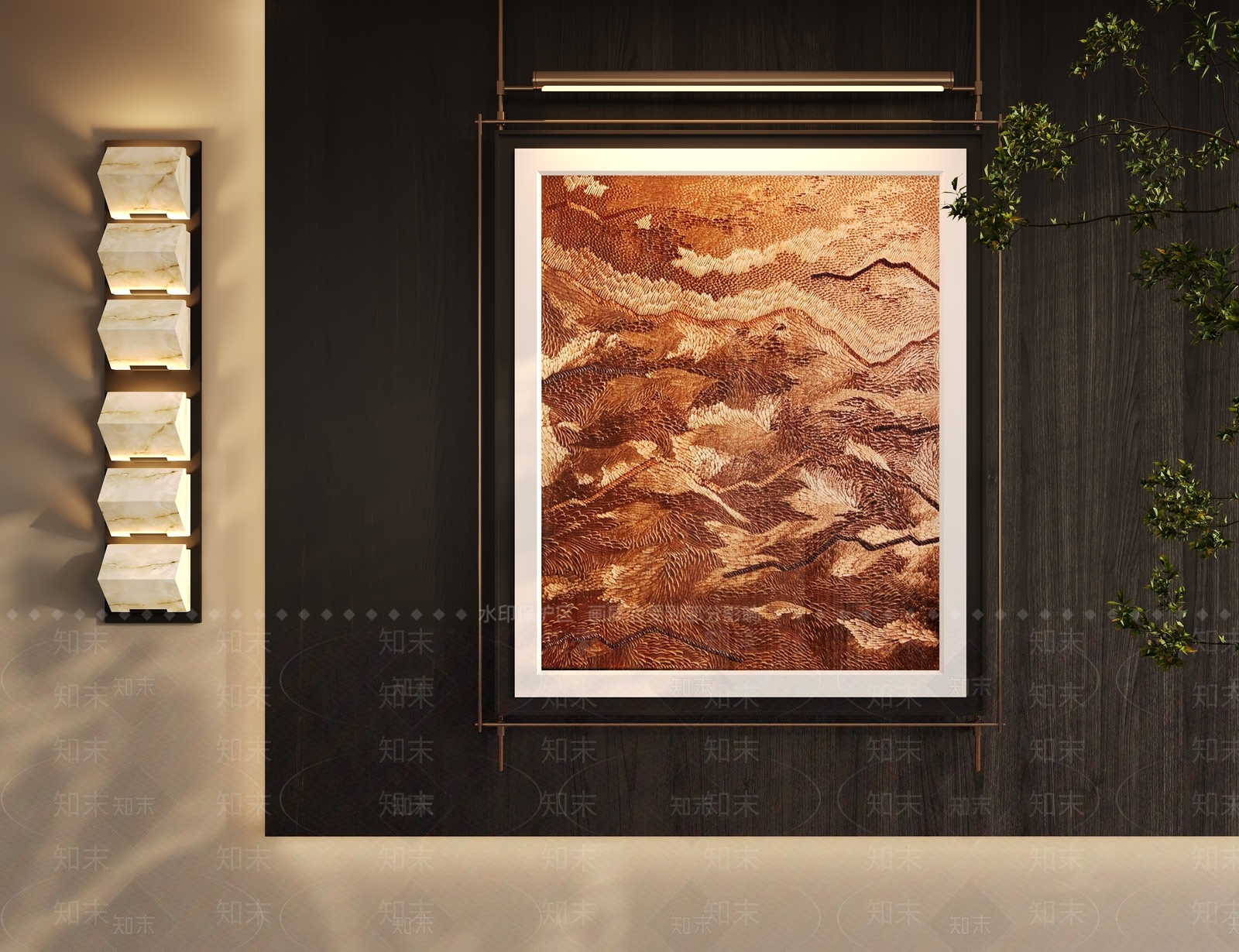 中式意式抽象挂画3D模型下载【ID:1200914070】