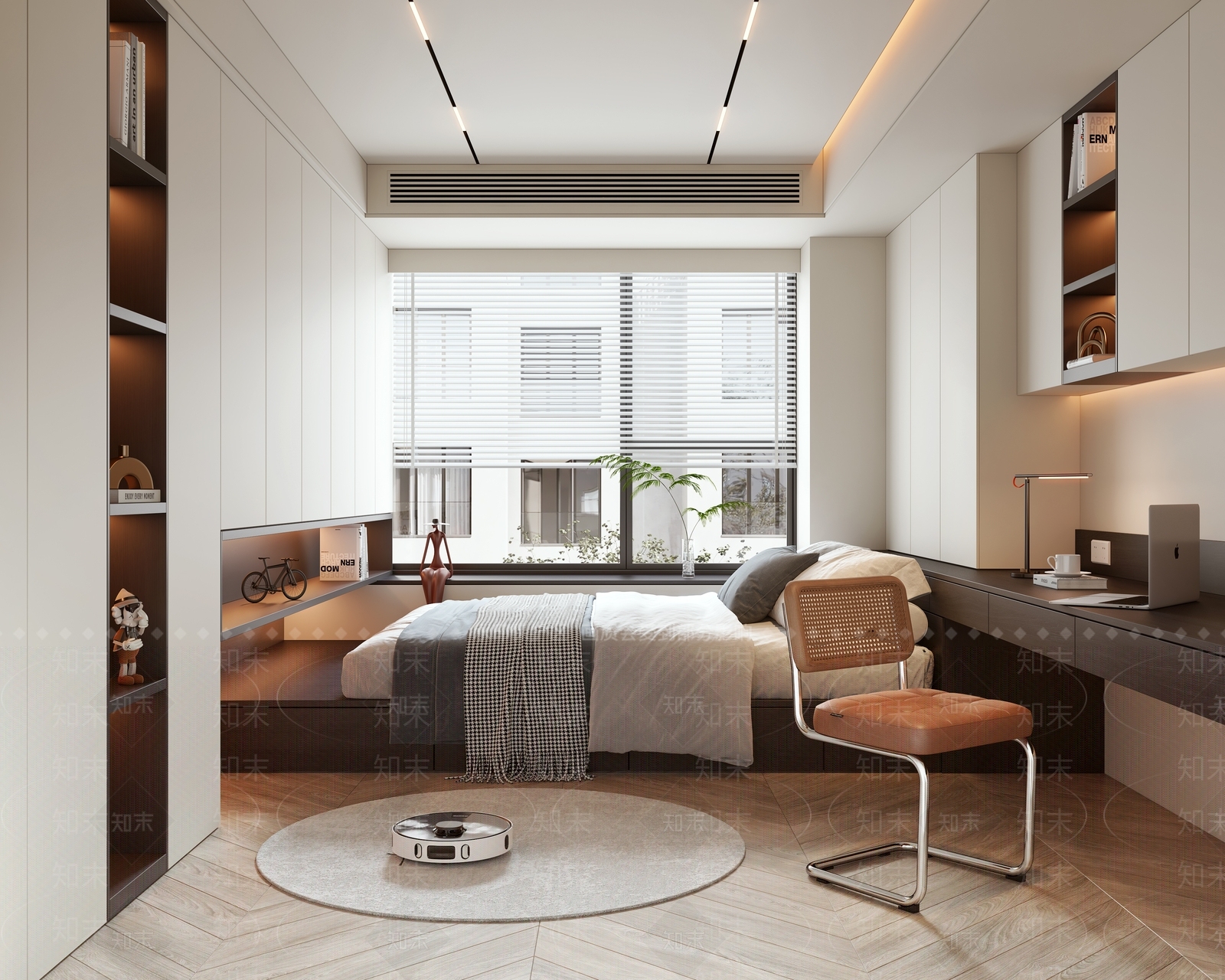 现代榻榻米卧室3D模型下载【ID:1200914288】