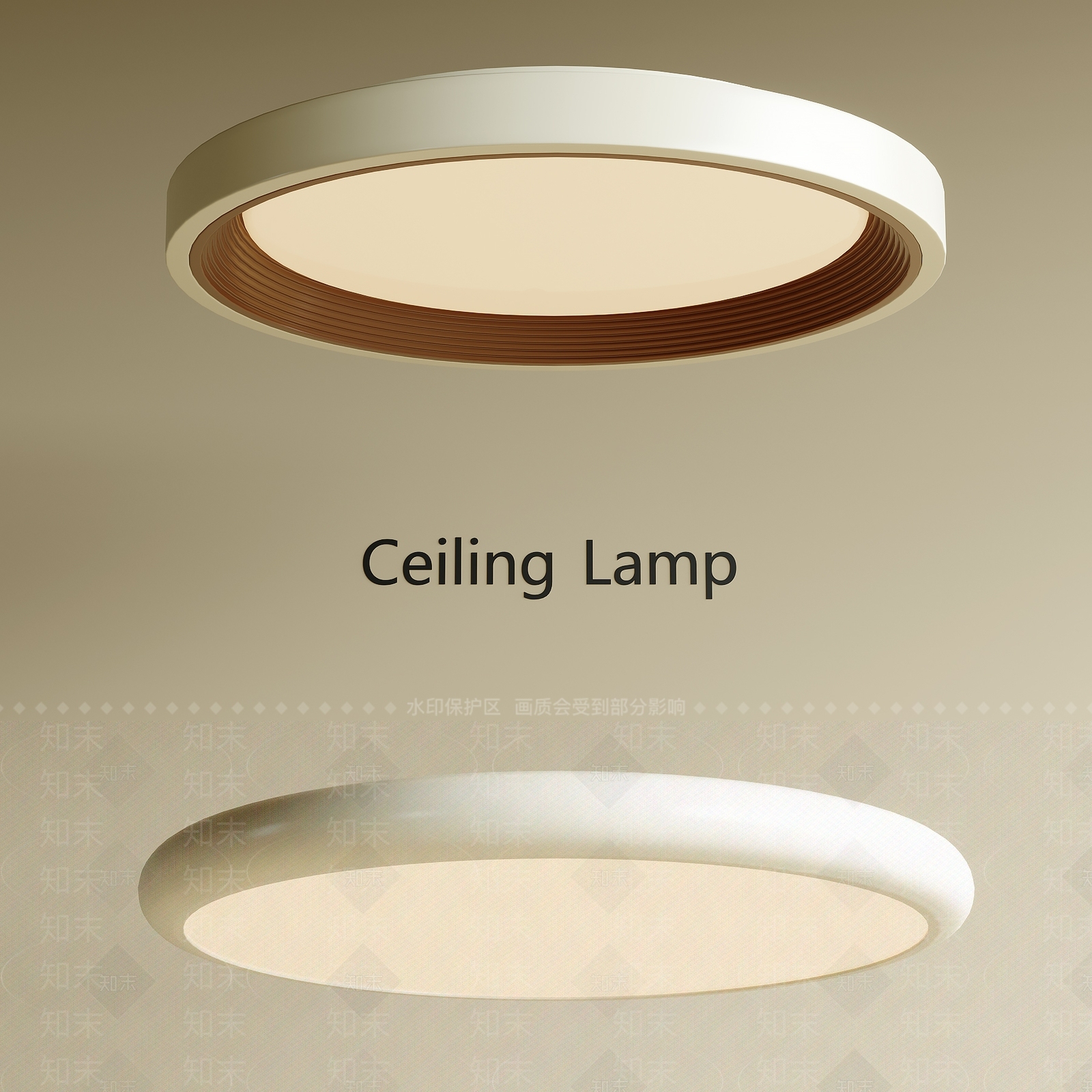 现代奶油吸顶灯SU模型下载【ID:1200917976】