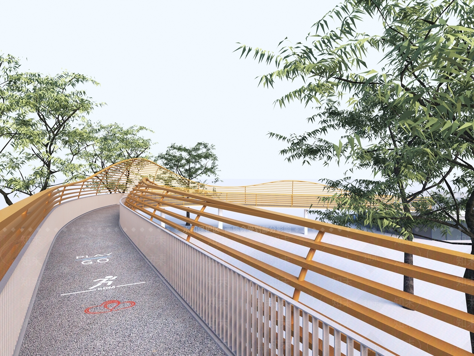 现代景观桥SU模型下载【ID:1200918331】