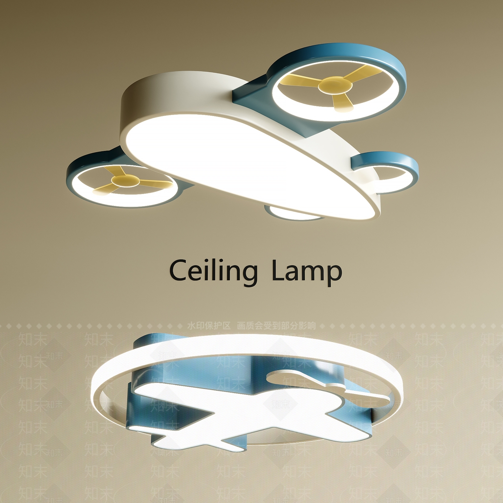 现代简约吸顶灯SU模型下载【ID:1200921469】