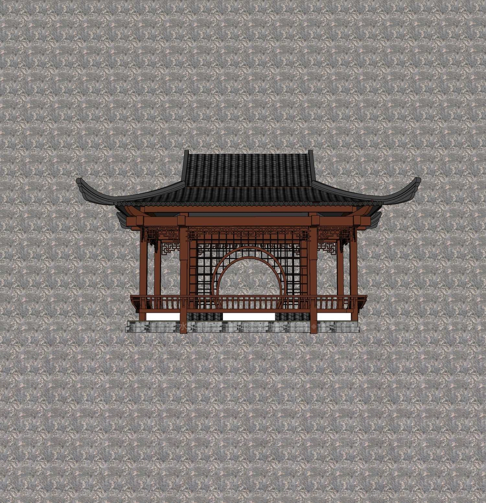 新中式廊架SU模型下载【ID:1200925825】